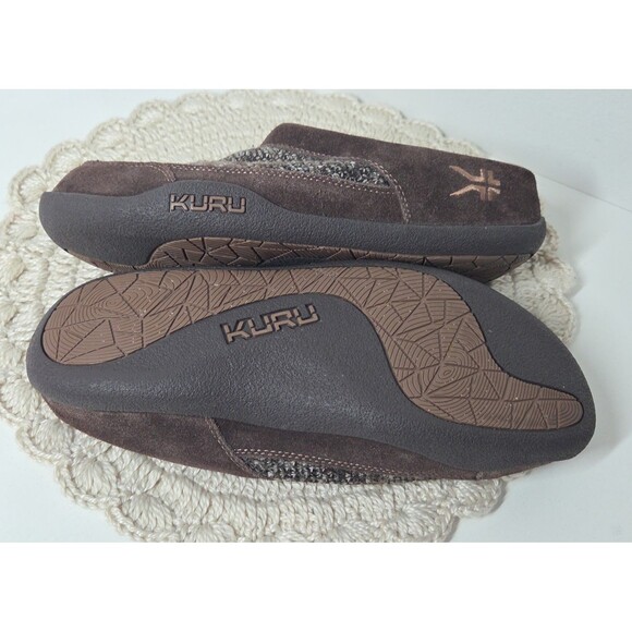 Mens KURU Draft slip-on mules Slipper Cocoa Brown Heather Knit 10M Comfort Cozy main image 7